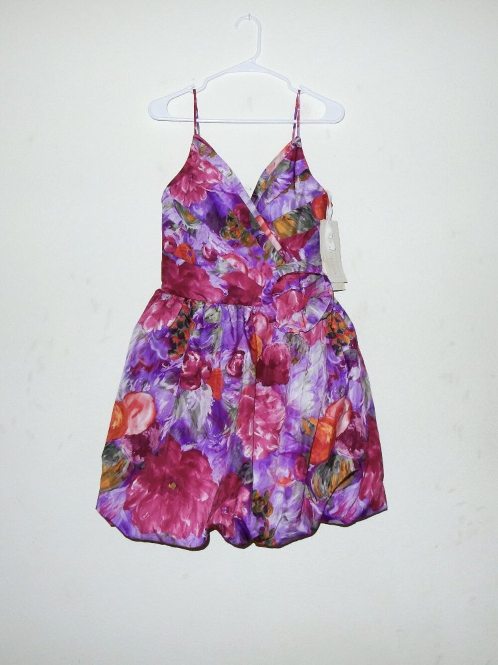 NWT DEADSTOCK VTG SMALL Scott McClintock Floral Dress bubble hem prom 80s 90s